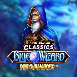 Fire Blaze Blue Wizard Megaways slot logo by Rarestone Gaming at Playjonny Casino