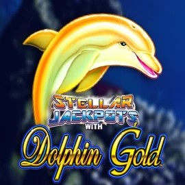 Dolphin Gold with Stellar Jackpots slot logo by Lightning Box Game at Playjonny Casino
