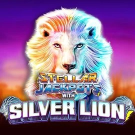 Jackpots logo of Stellar Jackpots with Silver Lion from Lightning Box Game at Playjonny Casino